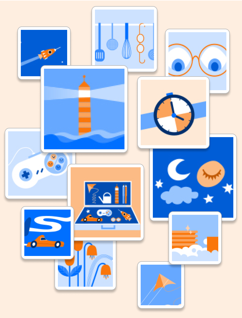 Übersicht der Icons für die 12 Module der DiGA ORIKO®