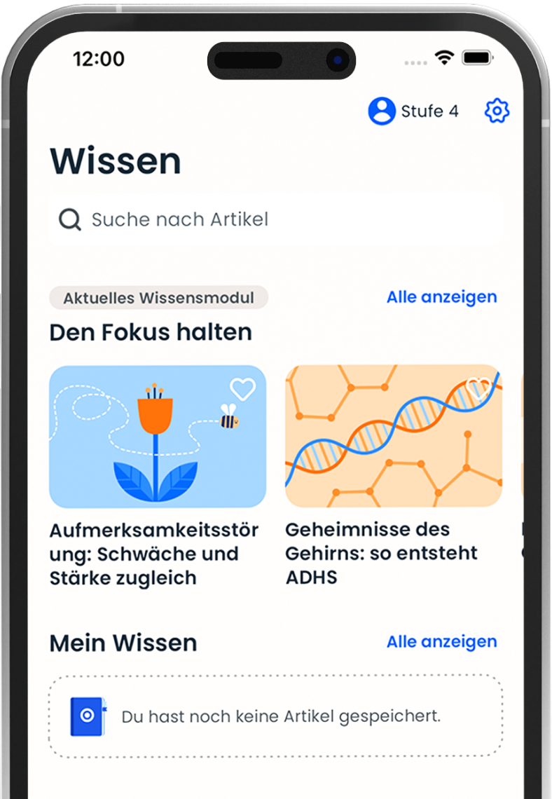Handy mit den Startscreen für den Bereich Wissen